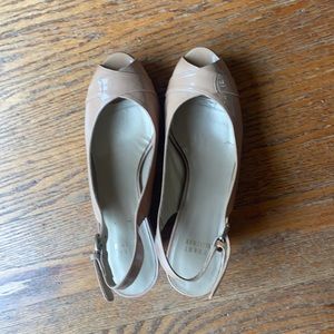 Stuart Whitman patent leather wedges. Worn 1x